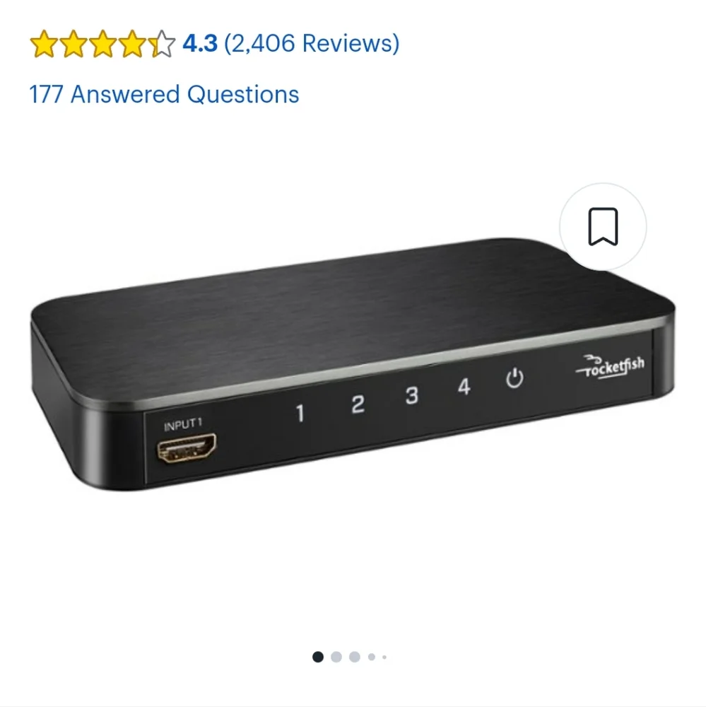 Rocketfish 4 spot HDMI 3D